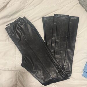 AFRM Shiny Black Leatherette Trousers
